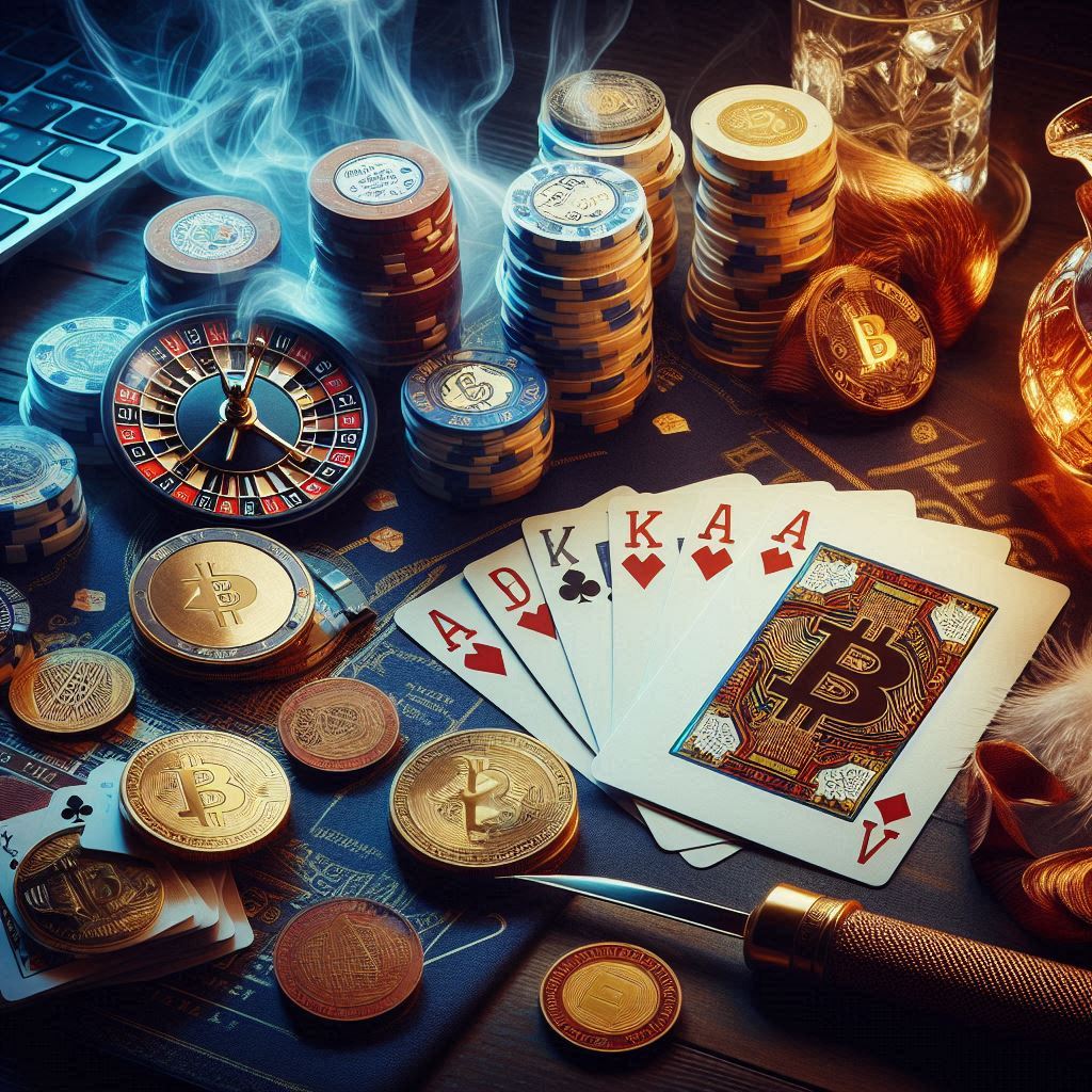 casino crypto online with playing cards